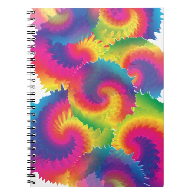 Cool Rainbow Tie Dye Pattern Notebook (Front)
