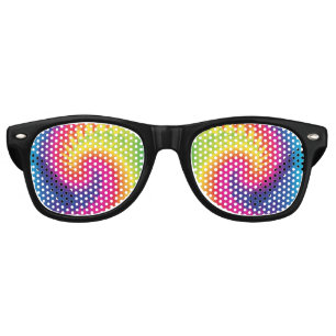 Cool Rainbow Tie Dye Retro Sunglasses