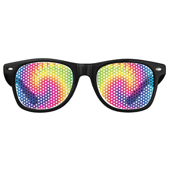 Cool Rainbow Tie Dye Retro Sunglasses (Front)