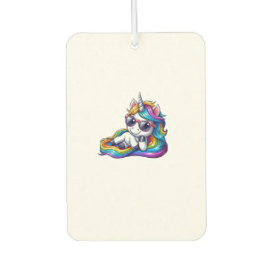Cool Rainbow Unicorn with Sunglasses Relaxing Long Car Air Freshener