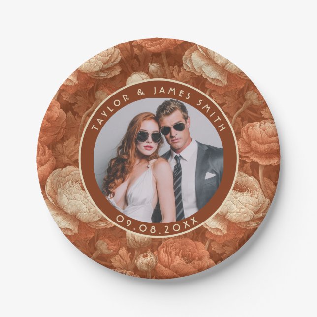 Cool Ranunculus Plates For Bridal Shower Party (Front)