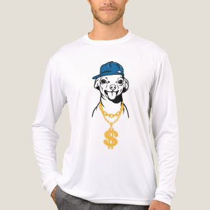 Cool Rapper Chihuahua Dog Gold Chain Dollar Neckla Tri-Blend Shirt