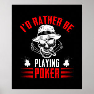 Cool rather play poker word art poster