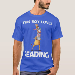 Cool Reading Art For Boys Kids Bookworm Learning B T-Shirt