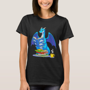 Cool Reading Books Dragon Book Lover Bookworm Men  T-Shirt