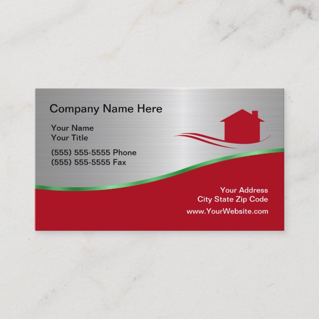 Cool Real Estate Business Card Design Template (Front)
