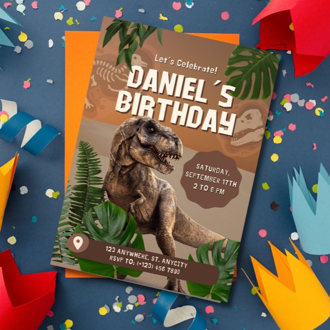 Cool Realistic Dinosaur Birthday Invitation (Creator Uploaded)