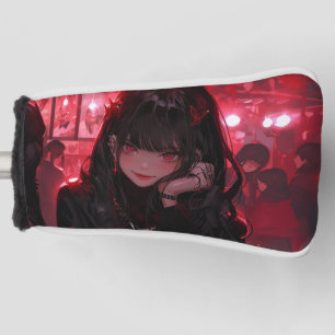Cool Red and Black Flirty Vampire Anime Girl Night Golf Head Cover
