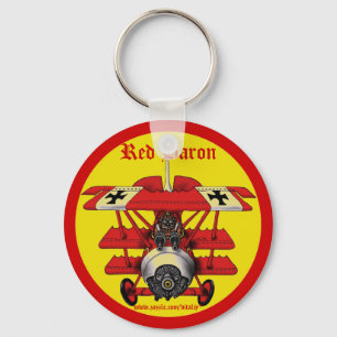 Cool red baron plane keychain design