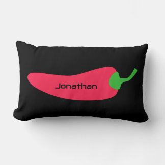 Cool Red Chilli Custom Name Dorm Decor Lumbar Cushion