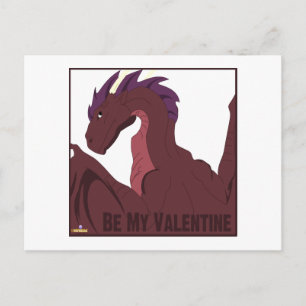 Cool Red Dragon Purple Hair Be My Valentine Holiday Postcard