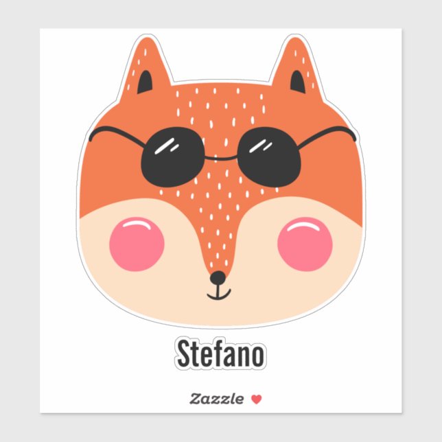 Cool red fox with sunglasses personalise (Sheet)