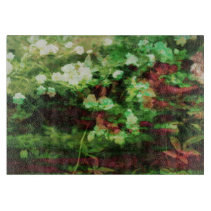 Cool red green flower art pattern. Nature concept Cutting Board