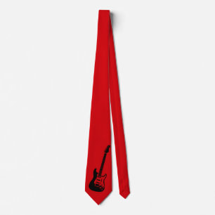 Cool Red Guitar Necktie – Fun Music Gift for Music