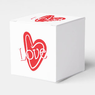 Cool Red Heart With LOVE Favour Box