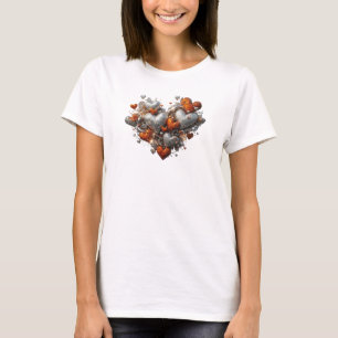 Cool Red HEARTS UNITE Text Design T-Shirt