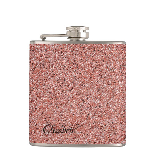 Cool Red Marble, Stone - Personalised Hip Flask (Front)