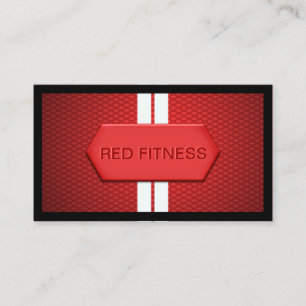 Cool Red Metal Fitness Business Card