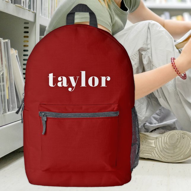 Cool Red Modern Minimalist Simple Stylish Trendy Printed Backpack (Creator Uploaded)