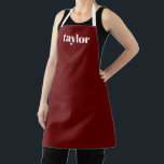 Cool Red Modern Minimalist Trendy Personalised Apron<br><div class="desc">Introducing the Cool Red Modern Minimalist Personalised Apron – a stylish and practical gift for women, especially mothers. This custom apron serves as a thoughtful Mother's Day gift or a unique kitchen accessory for moms who love to cook and bake. The vibrant red colour adds a trendy and modern touch...</div>