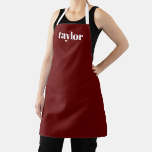 Cool Red Modern Minimalist Trendy Personalized Apron