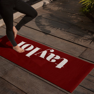 Cool Red Modern Minimalist Trendy Personalized Yoga Mat