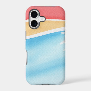 Cool Red Orange and Blue Watercolor Strokes