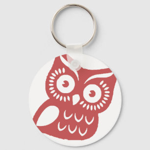 Cool Red Owl Key Ring