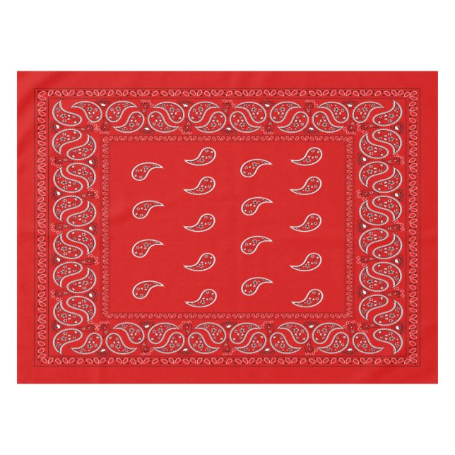 Cool red paisley tablecloth (Front (Horizontal))