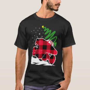 Cool Red Plaid Monster Truck Christmas Outfit Men T-Shirt