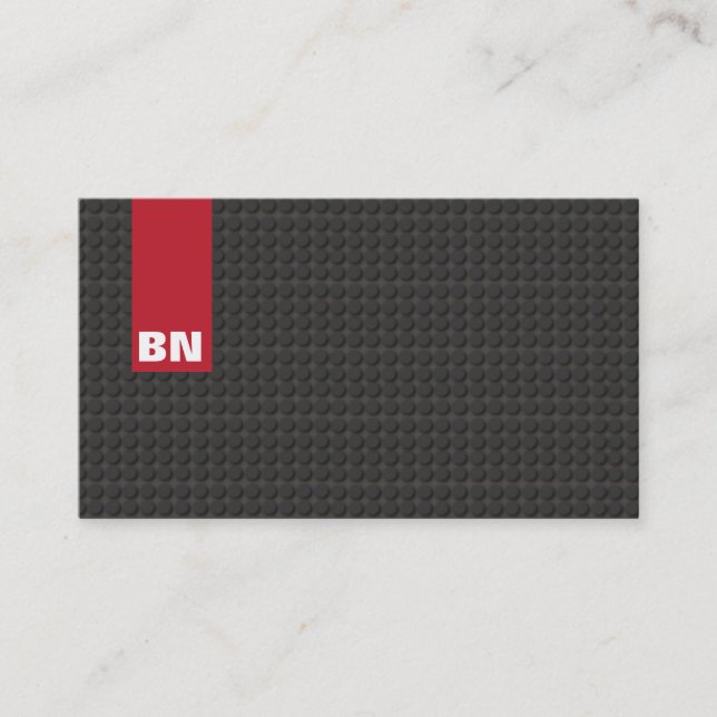 Cool Red Stripe Black Monogram Auto Automotive Business Card (Front)