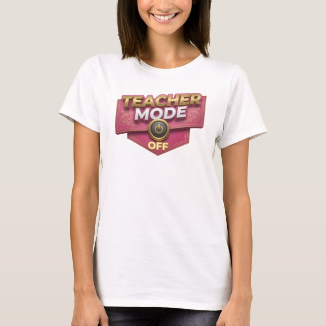 Cool Red TEACH MODE OFF Fashion Art Tee (Front)