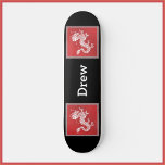 Cool Red White and Black Dragon Skateboard<br><div class="desc">Cool dragon design in red,  white and black palette.</div>