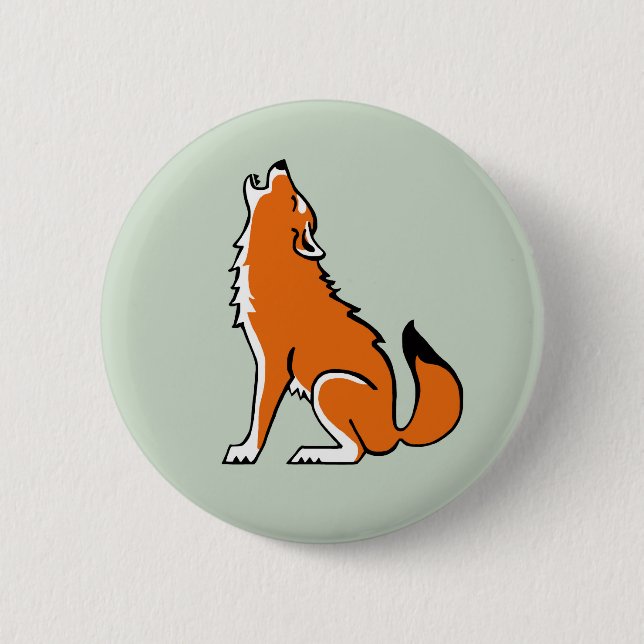Cool Red WOLF - Endangered animal graphic - 6 Cm Round Badge (Front)