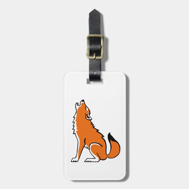 Cool Red WOLF- Wildlife warrior - Luggage tag (Front Vertical)