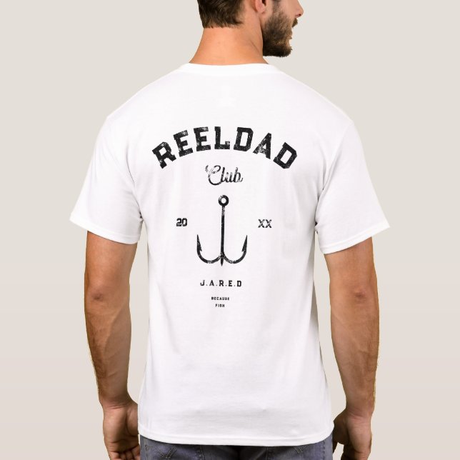 Cool REEL DAD Club Fishing Father's Day Funny T-Shirt (Back)