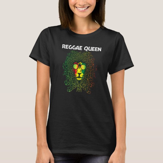 Cool Reggae For Women Mum Jamaican Music Genre T-Shirt (Front)