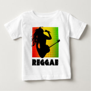 Cool Reggae Rasta Music Guitar Playing Rastaman Baby T-Shirt