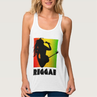 Cool Reggae Rasta Music Rastaman Guitar Playing Singlet