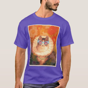 Cool Renaissance cat with glasses and gold chain T-Shirt