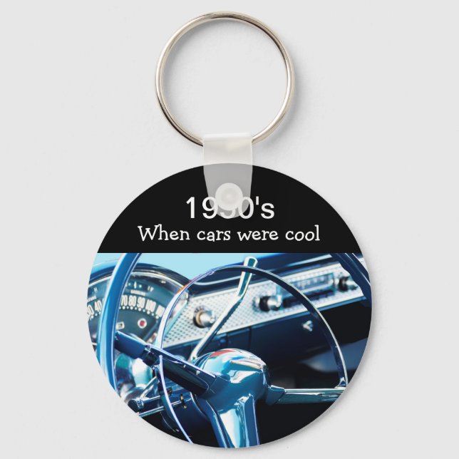 Cool Retro 1950s Car Keychains For Guys (Front)