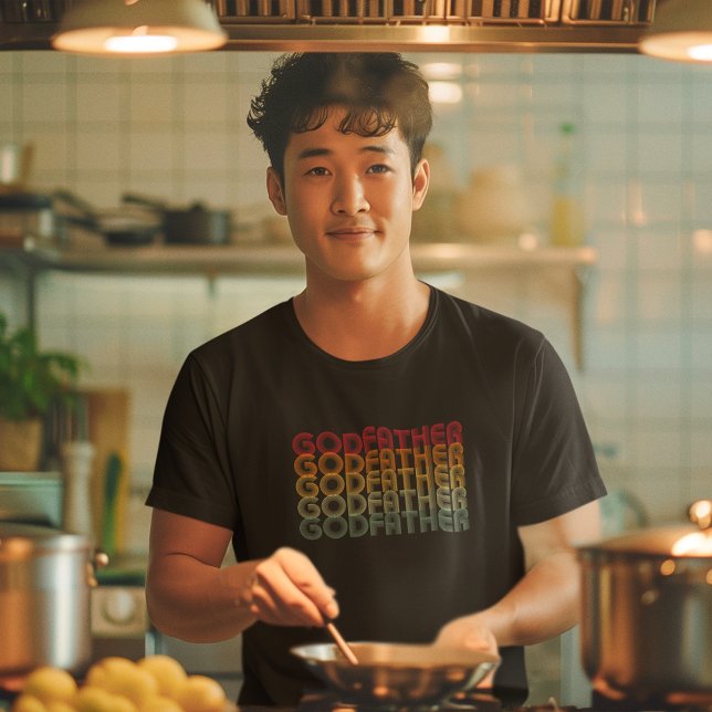 Cool Retro 70's Stacked Godfather Typography T-Shirt (Creator Uploaded)