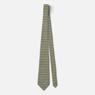 Cool Retro 70s Stripes Black Green Tan Tie