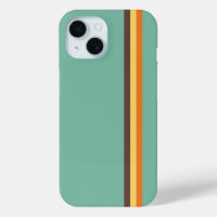 Cool Retro 70s Stripes Teal Yellow Orange Brown