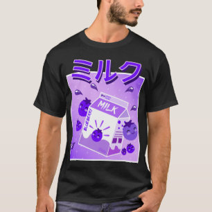 Cool Retro 90s Japanese Kawaii Blueberry Milk Shak T-Shirt