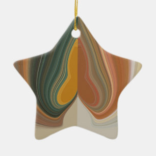 Cool Retro Abstract Graphic colourful Matata stran Ceramic Tree Decoration