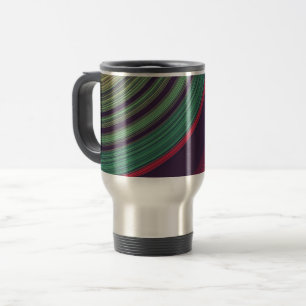 Cool Retro Abstract Record Grooves Pattern Travel Mug