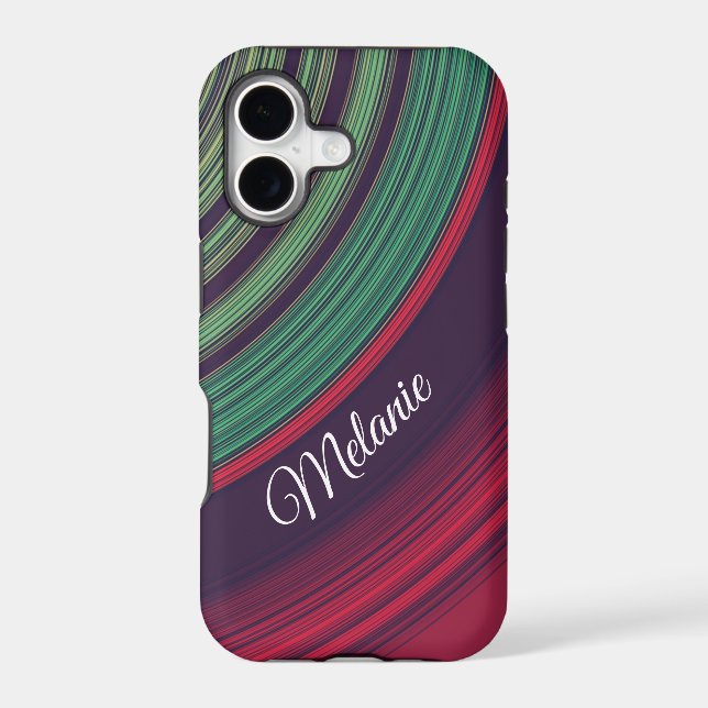 Cool Retro Abstract Record Grooves Personalised (Back)