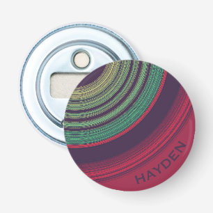 Cool Retro Abstract Record Grooves Personalised Bottle Opener