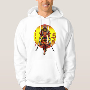 Cool Retro Armoured Samurai with 2 Katanas Hoodie